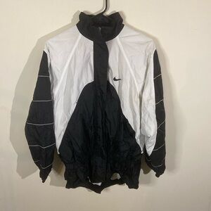 Vintage Nike 90s Windbreaker Black&White Cinches at Waist Size M